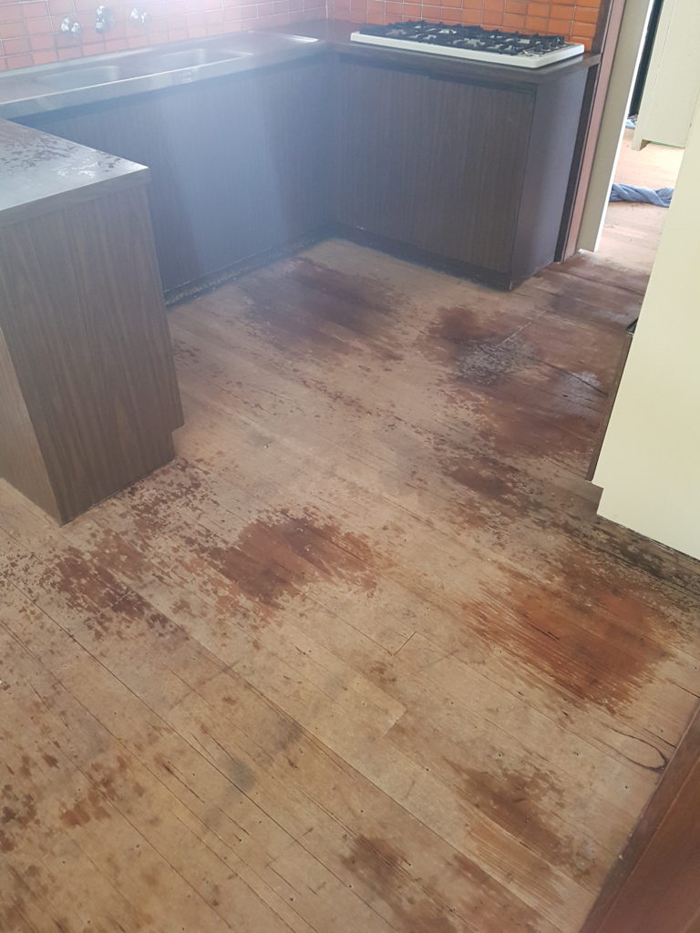 Removed asbestos from kitchen floor - finished job